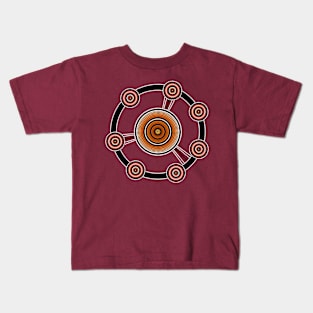 An illustration based on aboriginal style of dot painting depicting demarcation solution Kids T-Shirt